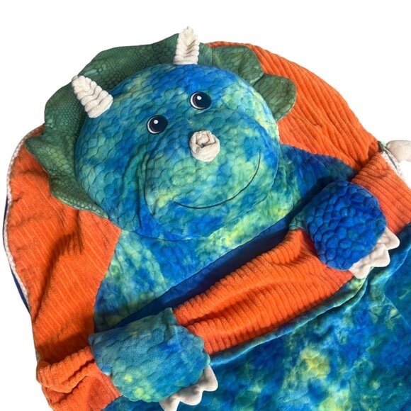 Toddlers HugFun Soft Fleece Blanket Triceratops Dinosaur Sleeping Bag Bedding - Picture 4 of 9